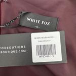 White Fox Boutique White Fox One Desire Mini‎ Dress Small Dark Burgundy Cutout Long Sleeve Beaded Photo 8