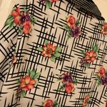 Victoria's Secret Vintage  Gold Label Collared Short Sleeve Shirt Floral 80s Sz S Photo 9