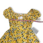 Bailey blue NWT Lemon Print Mini Dress Square Neck Puff Sleeve Smocked Fruit New Photo 5