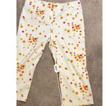 Women’s Polka Dot White Capris sz 16 Cotton Blend Party Shower Wedding Orange Photo 3