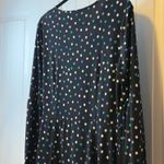 London Times  Dress Black Polka Dot Wrap Long Sleeve V Neck Tie Waist Midi Sz 12 Photo 5