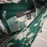 Lulus Floral Dressed Up Dark Green Floral Print Midi Dress Photo 3