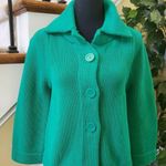 Banana Republic  Emerald Green Cotton cropped swing sweater coat Medium Photo 0