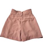 EXPRESS Midi Super High Rise Paper Bag Shorts Tan Size 00 Pleated Pockets Photo 1