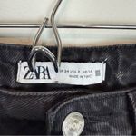 ZARA  High Rise Straight‎ Leg Raw Hem Jeans Faded Black Size 2 Photo 4