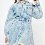 We The Free Free People chain of command denim‎ mini dress Photo 0