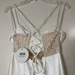 Selfie Leslie NEW! Golden Era Satin Lace Cowl Neck Midi White Dress L st3125b01 Photo 6