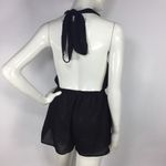 Elan  Halter Lace Up Front Romper Cover Up Photo 1