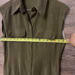 Mango MNG By Womens Green Cargo Dress Sz L Utility Collared Button Up Pockets Photo 2