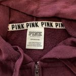 PINK - Victoria's Secret VS Pink Maroon Zip Up Hoodie Photo 2