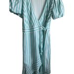 Draper James Draper James Women RSVP Wrap Dress S Aqua Striped Preppy Flirty Coastal Beachy Photo 10