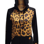 Simply Southern  Leopard Print Hoodie Black Animal Pattern Pullover Sweatshirt S Photo 0