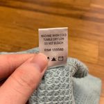 Pink Lily  Waffle‎ Knit Top Womens Large Blue Balloon Sleeve V-Neck Oversized Photo 6