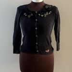 Hollister VTG Cardigan Sweater Size Small Dark Blue Bows Slim Fit Logo Y2K Photo 2