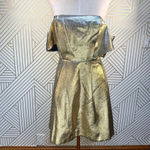 Sandro Palacio Metallic Gold Off Shoulder Dress Photo 1