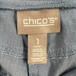 Chico's  1 US M 8 Capri Pants Women’s Blue Cargo Cropped Flat Front Casual Stretch Photo 5