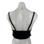 ZARA Trafaluc Women's Black Faux Leather Vegan V Neck Cami Tank Crop Top Size L Photo 1