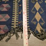 Vintage 90s Streetwear Womens Small Boho Chic Fringed Needlepoint Button‎ Vest Size L Photo 8