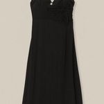 Farm Rio NWOT  Linen Sand 3d Flower Midi Dress Size XL Black Photo 8