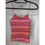 Hot Kiss VTG 90s  Women's Small Tank Top Striped Mod USA Made Pink Fairy Fitted Photo 4