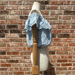 Streetwear Society  Blue Ruffled Crop Top Photo 4