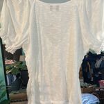 NWOT‎ Francesca's Jun & Ivy Ruched Ruffle Top | Size Small | Cottagecore Chic White Photo 5