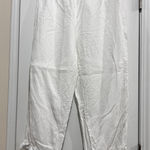 Cynthia Rowley 100% Linen Elastic Waist Capris with Tassels- sz L Photo 0