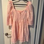 Cara Cara Hart Blush Pink Eyelet Mini Dress | Size 4 Photo 10
