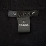 August Silk Sophisticated Silk Blend Black Top With Scarf Accent Size M Photo 2