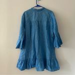 Lilly Pulitzer Linley Linen Blue Coverup Button Up Dress Size L Photo 3