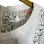 Gianni Bini GB Lace Eyelet Sheer Panel Shift Dress XS White Photo 1