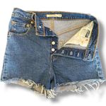 Levi's Ribcage Shorts Blue High Rise Cutoff Jean Shorts Size 26 Photo 2