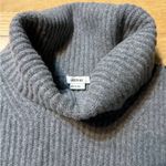 Jason Wu  Contrast Stitch 100% Wool Ribbed Grey Turtleneck Sweater Size Large Photo 2