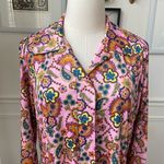 Vintage 70s Tribute Mod Floral Paisley Shirt Dress Long XL Pink Photo 2