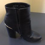 Kurt Geiger Carvela Black Side Zip Gold Metal Trim Block Heel Boots $245 EUC 6 Photo 5