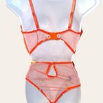 one piece orange sheer mesh Nighty! New Size L Photo 5