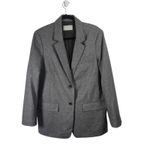 Everlane  Oversized Blazer Grey Herringbone Wool Career Office Womens 12 Photo 1