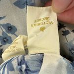Victoria's Secret Vintage 80s Victoria’s Secret Blue White Floral Chiffon Long Robe M Photo 6