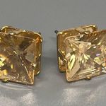Swavorski Swarovski Crystal Square Stud Light-Topaz Earrings Photo 1