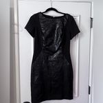 Laundry by Design  Black Metallic Pointe Knit Short Sleeve Sheath Dress Size 6 Photo 1