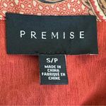 Premise Paisley Blouse Womens S Red Brown Abstract Ruffle Romantic Boho Fall Y2K Photo 3