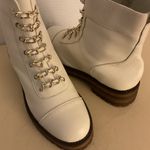 CECELIA NEW YORK White Combat Boots with Gold Chain Detail Size 7.5 Photo 4