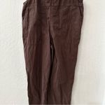 Aerie  Work & Play Twill Brown Frayed Hem Ankle Jumpsuit Overalls XS Photo 10