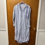 Frank & Eileen Rory Long Sleeve Linen Striped Maxi Dress Blue XL Photo 10