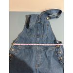 Old Navy denim shortalls size L overalls shorts dark wash cuffed Photo 6