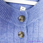 Madewell NEW Donegal dowden Henley Sweater in Coziest Yarn, blue, 2X Photo 9