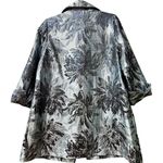 Chico's NWT Blue Floral Tonal Jacquard Metallic Indigo Long Jacket Blazer SM / 4 Photo 2