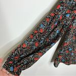 Free People  floral ruffle front blouse balloon‎ sleeves size small Photo 2