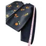 Susan Bristol Vintage 100% Wool Floral Embroidered Cardigan Size L Photo 9
