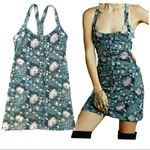 Free People  Intimates Printed Portrait Blue Dress Photo 1